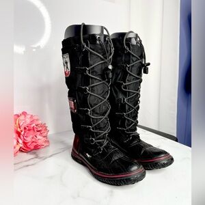 PAJAR CANADA Tall Lace-Up Waterproof Snow Boots Fleece Lined